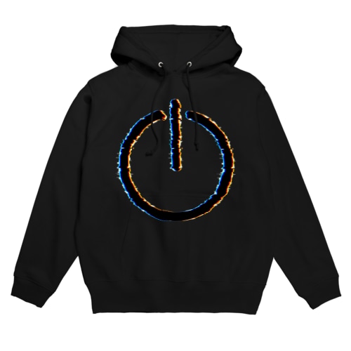power_off 文字なし black Hoodie