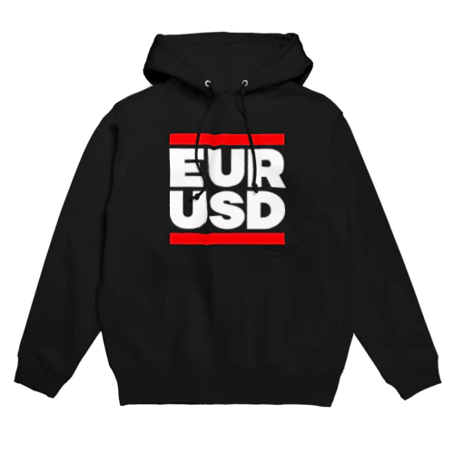 ユロドル ユーロドル EURUSD FX 為替 両替 　白字白　フォント  トレーダー　トレード　投資家 Hoodie