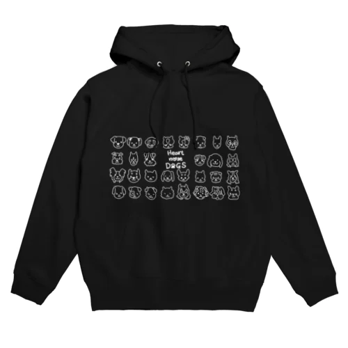 Heart nose DOGS（横長白インク） Hoodie
