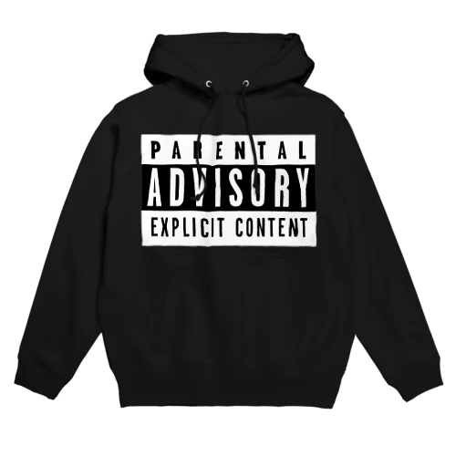 PARENTAL ADVISORY 白黒 反転色ロゴTシャツ Hoodie