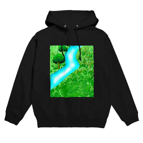 田舎の川辺 Hoodie