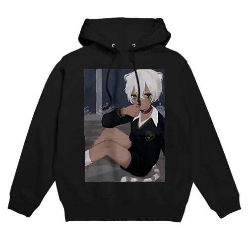 褐色ホワイトタイガー君 Hoodie