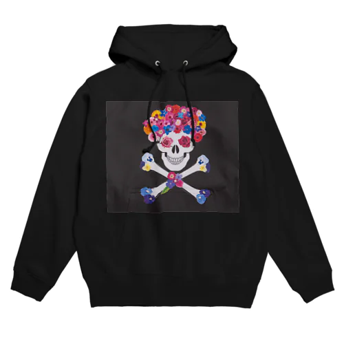 花アフロ（黒） Hoodie