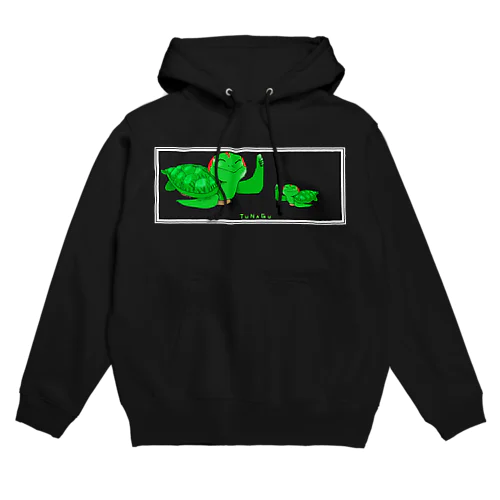 TUNAGU(黒用。オシャレな二重線枠) Hoodie