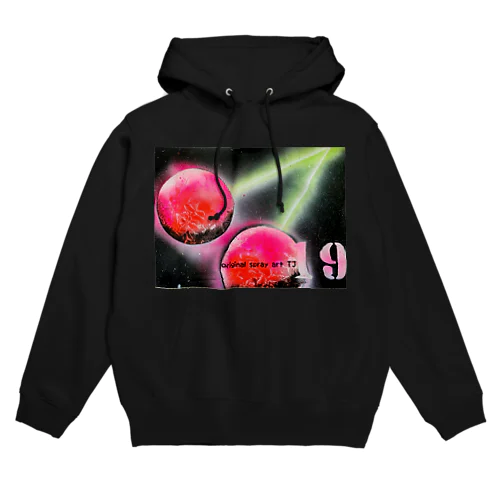 【NO.19 TwinCherry 〜original  spray art〜】 Hoodie