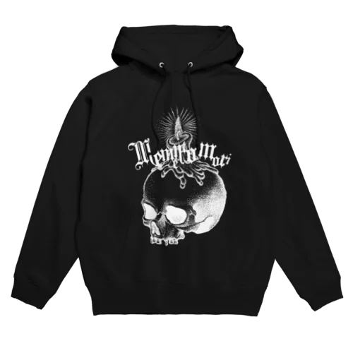 髑髏　白プリント Hoodie