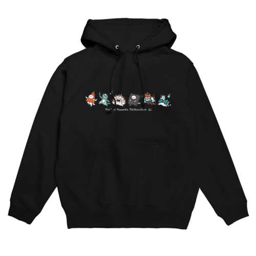 妖怪にゃんこ大行進(黒) Hoodie
