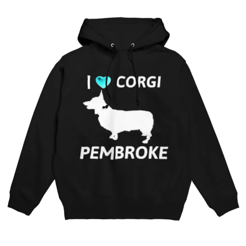 I❤️CORGI PEMBROKE 黒ver パーカー