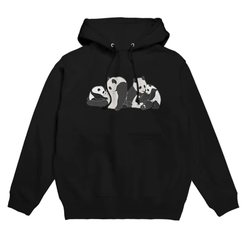 寄り添う　親子パンダ Hoodie