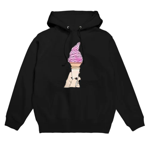 ソフトクリーム  いちご 味 Hoodie