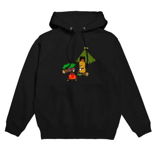 キャンプをする落花生くんとそらまめの助 Hoodie