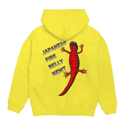 JAPANESE FIRE BELLY NEWT (アカハライモリ)　　バックプリント Hoodie