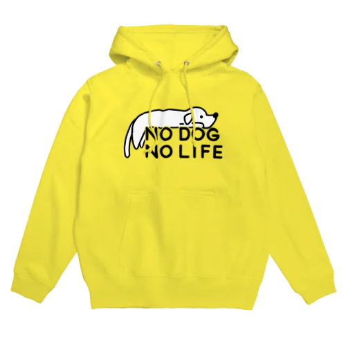 NO DOG NO LIFE(犬白塗り) パーカー