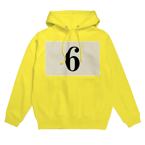 選べるゼッケンナンバー【6】アイボリーＸブラック Hoodie