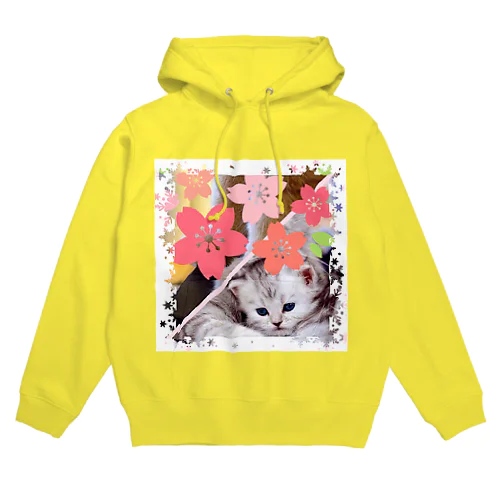 サクラとニャンコの親子 Hoodie