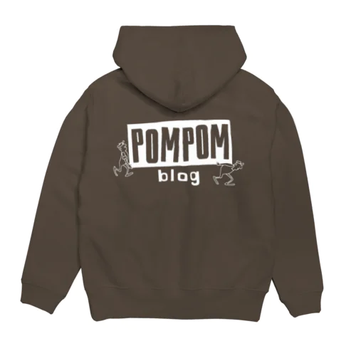 Pom Pom Blog Logo 1st（white） パーカー