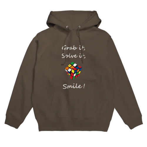 Grab, Solve, Smile! Rubik's Cube white Hoodie