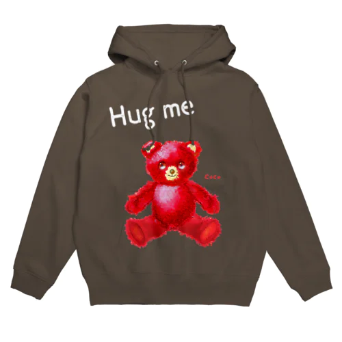 【Hug me】（赤くま） WHITE Hoodie