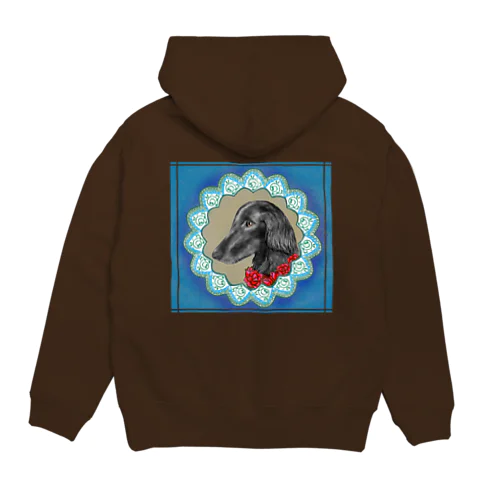 ロマンチストわんこさん フラットコーテッドレトリバー Hoodie