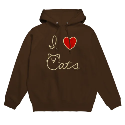 l ♡ Cats ホワイトチョコカラー Hoodie