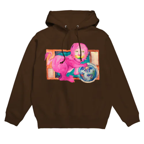 ピンクのライオン Hoodie