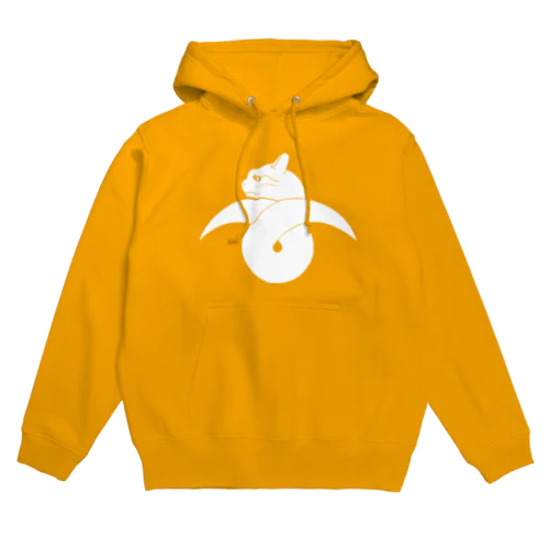 動物家紋。h.t.結び雁がネコ。ホワイト Hoodie