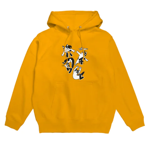 ねこ文字ハチワレパーカー Hoodie