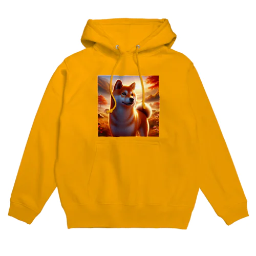 夕方の黄昏　柴犬 Hoodie