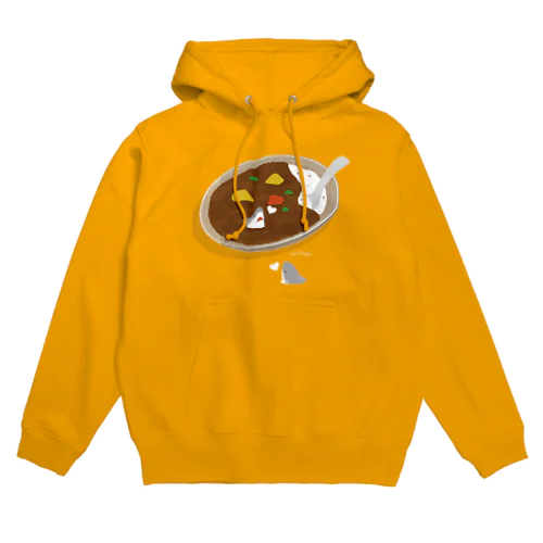 カレーの中と外で視線を交わすサメ Hoodie