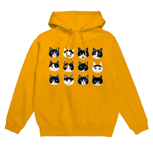 ねこあたまコレクション　黒白ちゃんハチワレちゃん Hoodie