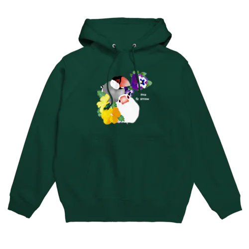 パンジーと文鳥さん（ロゴ白） Hoodie