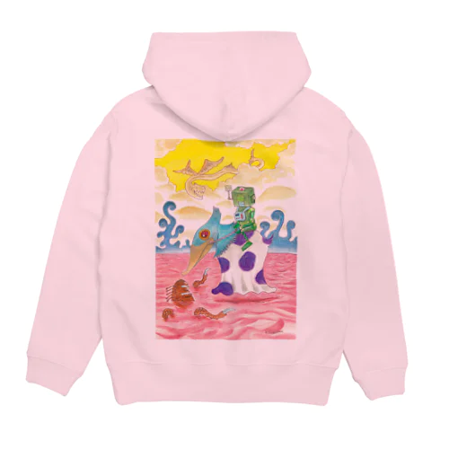 手描きイラスト　不思議な散歩🌈 Hoodie