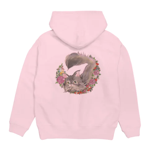 お花のリースとにゃんこ Hoodie