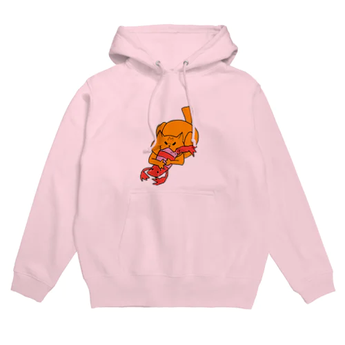 エビけりけりを喰らう猫 Hoodie