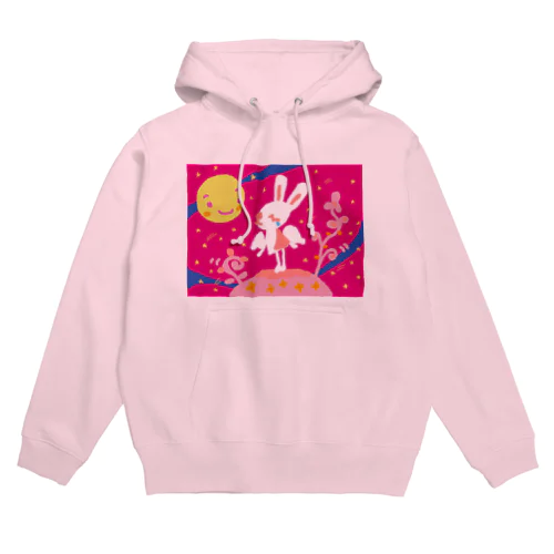 宇宙うさぎのインディゴーランちゃん Hoodie