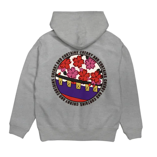 花札丸デザイン「桜に幕」01 Hoodie