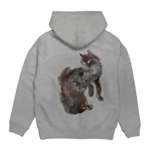 毛の長い黒猫 Hoodie