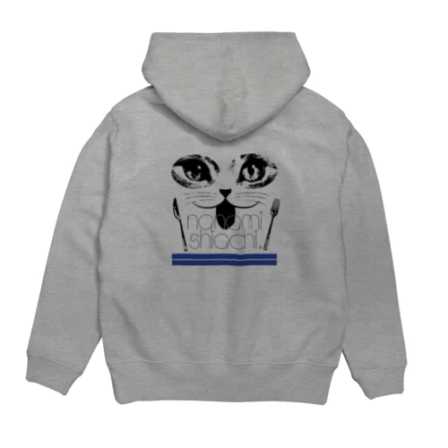 食いしん坊猫のロゴ Hoodie