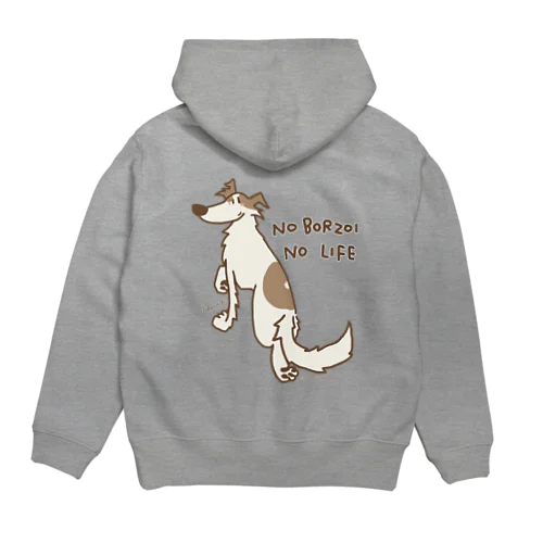 ボルゾイ しろ茶 NO BORZOI NOLIFE Hoodie