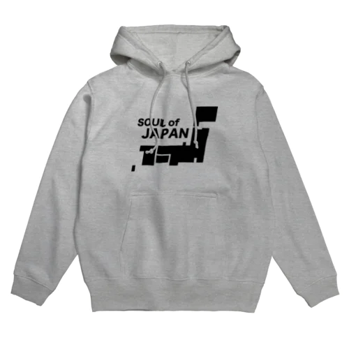 ソウルオブジャパン 日本列島デザイン ブラック Hoodie