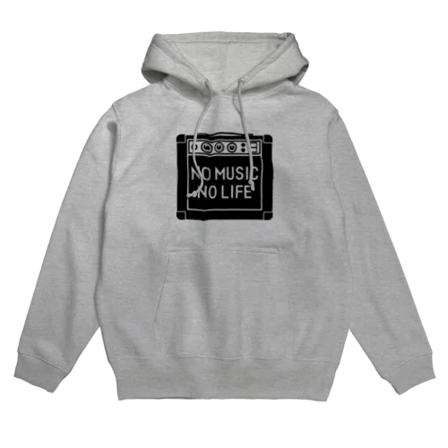 ノーミュージックノーライフ アンプデザイン ブラック Hoodie