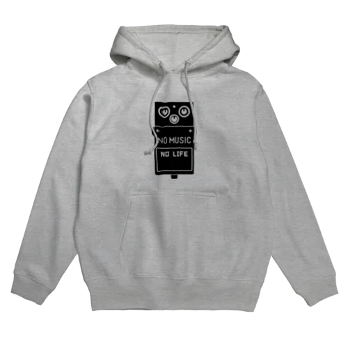 ノーミュージックノーライフ エフェクターデザイン ブラック Hoodie