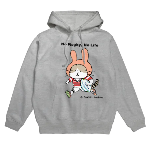 ラグビーねこ・うさぎかぶりver Hoodie