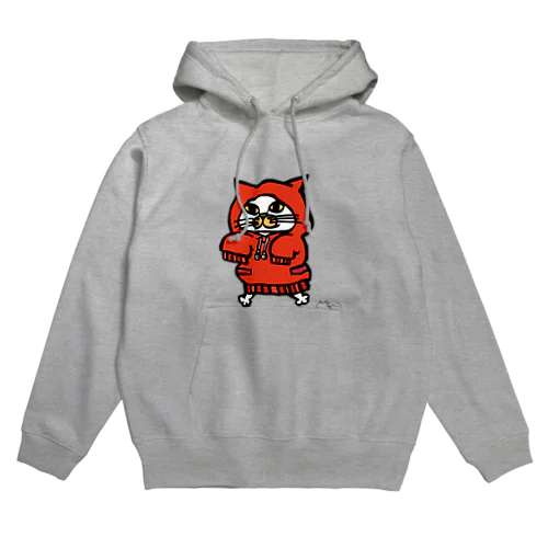 パーカーねこ(赤) Hoodie