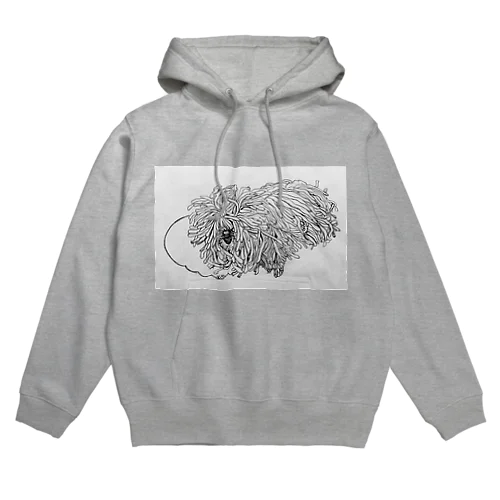 かしこいプーリー犬が転がる。 puli illustration  Hoodie