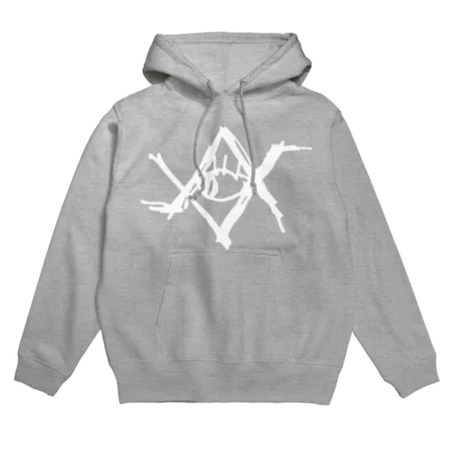 【秘密結社】ロゴWhite Hoodie