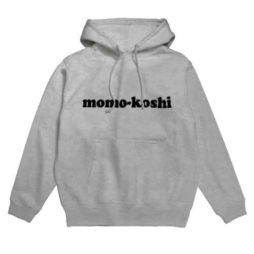 momo-koshi ロゴ黒 후디