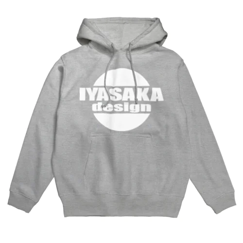 IYASAKA design ロゴ白 Hoodie