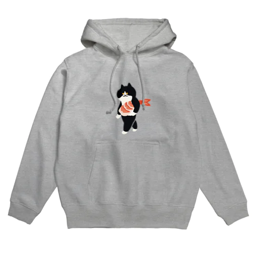 【中】海老の握り寿司を機嫌よく運ぶねこ Hoodie