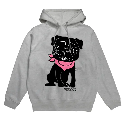 黒パグのペコ Hoodie